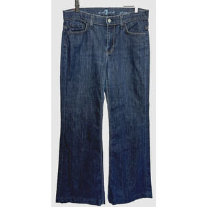 7 For All Mankind Womens Wide Leg Ginger Jeans Size 28 x 29 Dark Wash USA Comfor